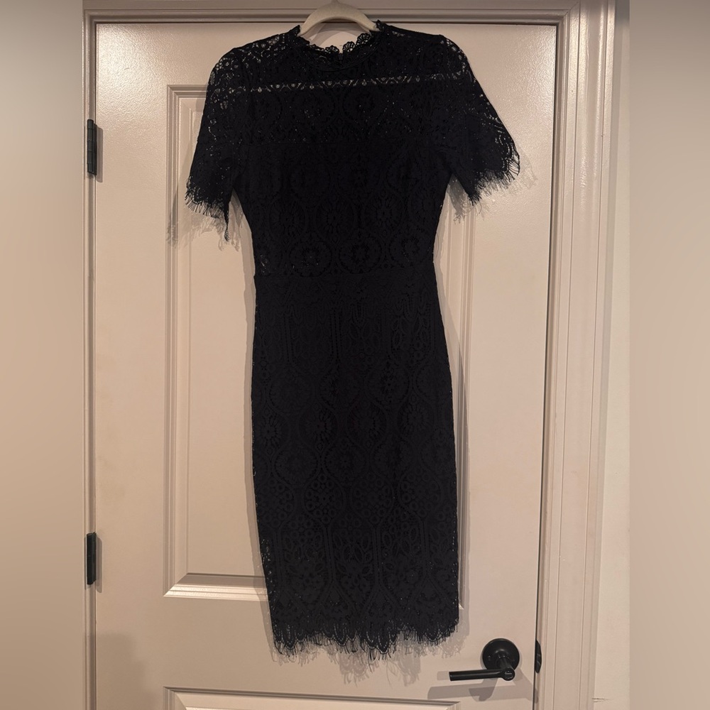 Lace navy dress